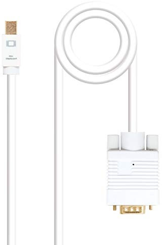 Nanocable 10.15.4102 - Câble convertisseur mini DisplayPort vers VGA, mini DisplayPort/M-VGA/M, blanc, 2.0 m