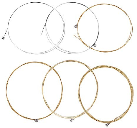 Volksgitarre Saiten, 6 Stück Metallsaiten Set Praxis Ersatzteil Zubehör für klassische Folk-Gitarre