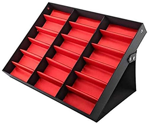 YUYTE Sunglasses Display Case, 18 Grids Sunglass Storage Rack - Eyewear Organiser Eyeglasses Folding Stand Tray - Can Organizer Glasses Sunglasses Watches Jewelry