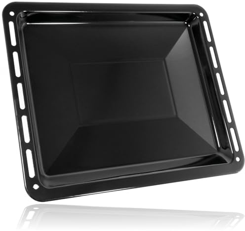 SPARES2GO Large Vitreous Enamel Oven Baking Tray Compatible with Kenwood, Logik, Bush & Montpellier (455mm x 375mm)