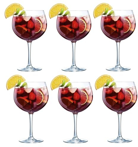 Juniper Large Gin Balloon Glass - Set of 6 Gin Glasses - 70cl Arcoroc Cocktail Bowl Drinking Glass - Ideal for Cocktails, Mixers, Gin, Mocktails, Alcoholic and Non Alcoholic Beverages