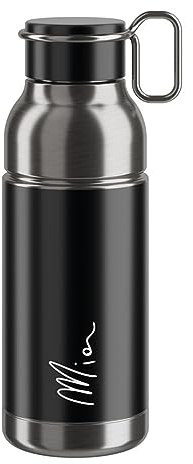 ELITE MIA Trinkflasche Schwarz & Silber 650 ml – BPA-frei, Leicht & Auslaufsicher – Für Fahrrad Sport Radsport MTB Gravel