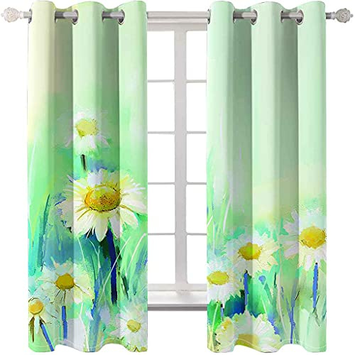 PVMLVM Rideaux Occultants Chambre 3D Motif Floral Aquarelle Imprimé Rideau À Oeillets, Salon Et Chambre Enfant Décoration De Fenêtre 140x160cm 2 Panneaux Isolant Thermique Et Phonique Rideaux
