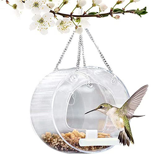 Ailovone Fenster Futterhaus für Vögel Vogelfutterhaus Transparent aus Acryl Vogelfütterer Hängend Vogelfutterstation Mit Stander Vogelfutterhaus Vogelfutterspender Perfekt für alle Vögel (125cm*125cm)