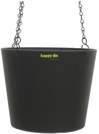 happy nature Kunststoff Blumenampel Florenz schwarz Ø 19.8 cm Höhe 17.5 cm
