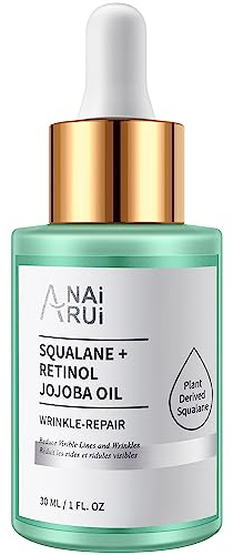 ANAiRUi Jojobaöl Squalane Retinol Jojoba Öl - Gesichtsöl - nährt Haut, reduziert feine Linien und Fältchen - für Gesicht, Haut, Hals, Haare und Nägel Pflege, 30ml