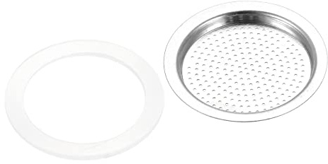 sourcing map 3 joints en silicone 38 x 50 mm et 1 filtre en acier inoxydable de 46 x 38 mm pour cafetière moka 1 tasse