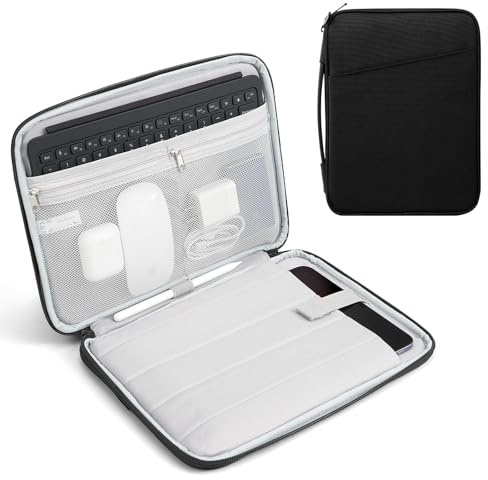 TiMOVO 9-11 Étui pour Tablette, Compatible avec iPad 11 A16 2025, iPad 10,9/10,2/Air 11 5e/4e Gén.10,9, Galaxy Tab A9+/A11 Plus 11, Sac de Protection avec Poches, Noir