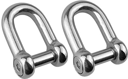GATE14® Grillo in Acciaio Inox con Perno a Vite a Scomparsa, Forma a D, Ø 8 mm - 2 Pz
