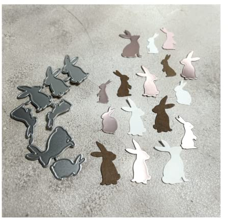 Sredwtk 7Pcs Stanzschablonen Ostern Hase Cutting Dies Prägeschablonen Stanzformen Schablonen Für Scrapbooking, Fotopapier 3D Karten Handwerk Prägen DIY Herstellung Geschen