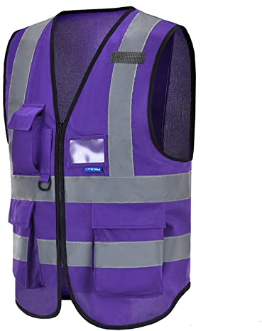 AYKRM 21 colors high Vis vest Zipper Front High Visibility vest Hi Vis Executive Vest Waistcoat with Phone & ID Pockets