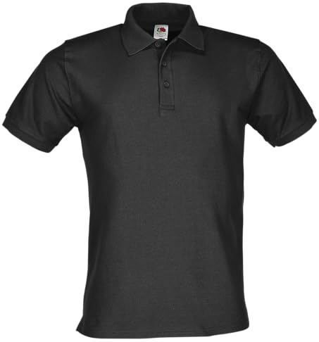 Fruit of the Loom Premium Polo + GRATIS MyShirt Stoffbeutel, Farbe:schwarz, Größe:2XL