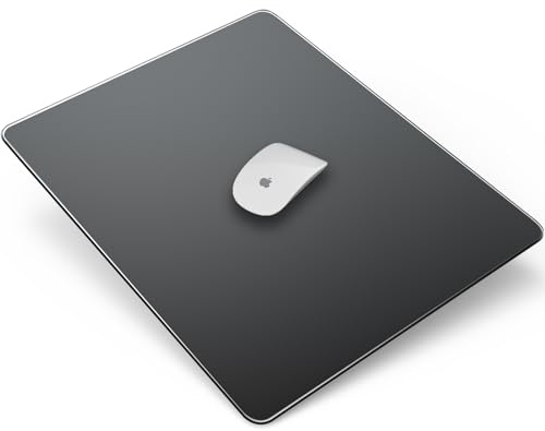 LANGBOHOS Glass Mouse Pad Double Side Waterproof Ultra Smooth Mouse Pad for Fast and Accurate Mouse Control for Office and Gaming (Black-16 * 12)
