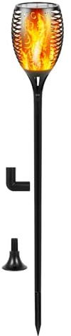 I-SHUNFA 96 LED Solar Light Outdoor Garden,43in Tall,IP65 Waterproof,1 Pack | Torch Flickering Dancing Flame Lights,3 Modes,Auto ON/Off Landscape Decorations for Pathway,Patio,Yard