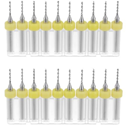 QUARKZMAN 2er Set 20 Stück PCB-Bohrer 1,2 mm Wolframkarbid Mikro-Bohrer | Drehwerkzeug, Schmuck CNC Gravur Leiterplatte, 1/8 Zoll Schaft