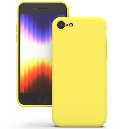 YATWIN Silicone Case for iPhone SE 2020/2022, iPhone 8/7, Soft-Touch, Shockproof, DustProof, Antiskid Apple Phone Cover for iPhone SE 2nd 3rd Generation - Yellow