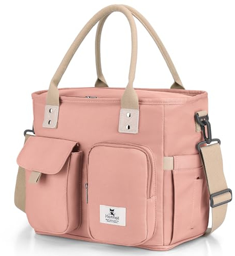 Hafmall Sac Isotherme Repas 18L, Bandoulière Réglable Rose | Grand Sac Lunch Étanche pour Femmes, Idéal pour Travail, École, Voyage, Camping et Pique-nique