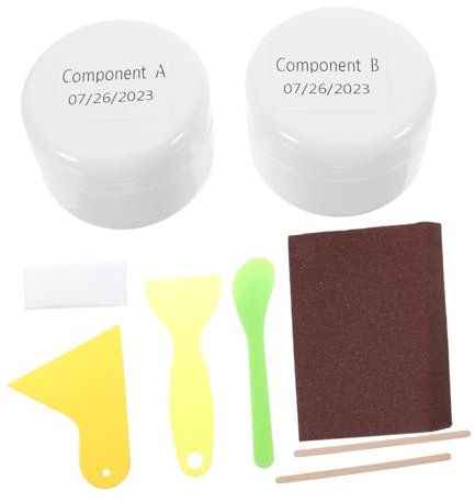 Hoement Kit di Riparazione per Piastrelle e Smalto Ceramico per Bagno Casa Ripara Graffi Buchi Crepe su Doccia Lavello Sanitari