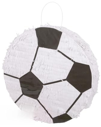 Fax Potato 2pc Fußball Piñata- und Augenbinden-Set - Weiß - Mexikaner Kinder Mädchen Jungs Geburtstagsfeier Parteien Spiele Dekorationen Bausatz