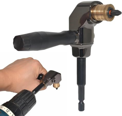 Perceuse à angle droit de 90 degrés – Adaptateur de perceuse à 90 degrés | Adaptateur de foret à angle droit, adaptateur de foret à 90 degrés, poignée ergonomique, perceuses manuelles pour travailler