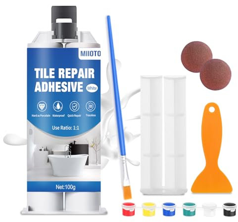 Kit Riparazione Vasca da Bagno Bianco, Riparazione Piatto Doccia, Ripara Ceramica Lavandino, Kit Smalto Vasca da Bagno per Graffi, Crepe, Offre Più Opzioni di Colore