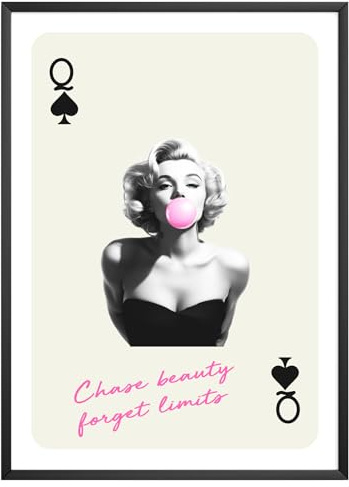MJ-GRAPHICS® Poster Marilyn Monroe Bild Frau Vintage Style Pop Art Bild Wohnzimmer Wandbild Deko Kunstdruck Modern Design Eleganz Ikone Glamour Schwarz Weiß – A3 Ohne Rahmen
