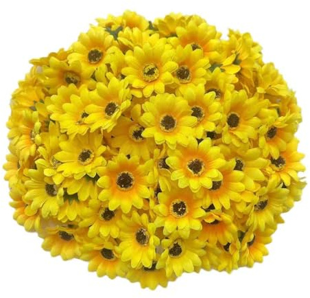 BSITSSS 40 Stück Sonnenblumen Künstlich, 4,5 cm Künstliche Sonnenblumen, Sonnenblume Deko, DIY Sonnenblume Künstlich, Kunstblumen Köpfe für Hochzeiten, Partys, Zuhause, Heimwerkerarbeiten (Gelb)
