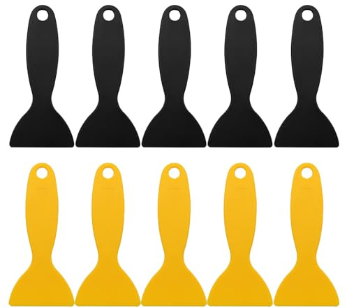 ZIMISI Lot de 10 spatules en plastique, couteau à mastic flexible anti-rayures, outil d'installation d'autocollants de voiture, outil de retrait de bulles d'air, grattoirs de peinture pour enlever la