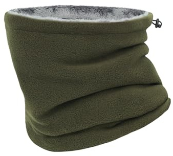 ZCJ Winter Loop Schal Herren & Damen - Fleece Schlauchschal Winddicht Multifunktionstuch als Halstuch Motorrad Herren für Outdoor Skifahren Motorrad Laufen Radfahren im BUFF Design Militärgrün