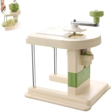 Multifunctional Rotary Handheld Food Slicer and Grater with Interchangeable Blades for Cabbage, Cheese, and Sauerkraut Preparation