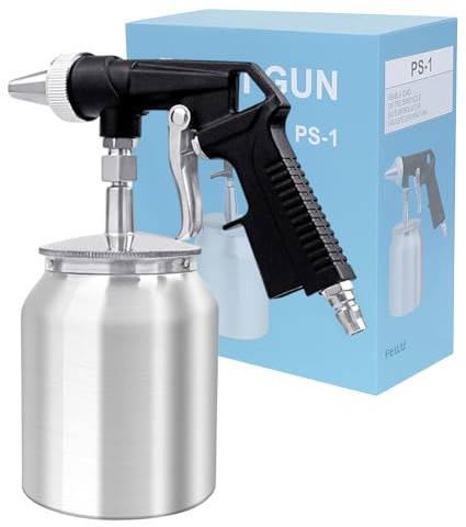 Dispositivo di Sabbiatura, Capacità di 1000 ml, Pistola a Sabbia, Versatile per Alluminio, Sabbia, Pistola a Getto Adatto per Lucidatura, Rimozione Della Ruggine, Pulizia Della Contaminazione