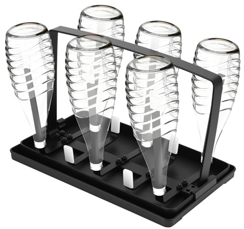 TiooDre Escurreplatos para 10 Botellas, Escurridor De Botella​ Estable Soporte De Metal para Botellas con Bandeja De Goteo, Soporte para Utiliza para Secar Tazas Biberones