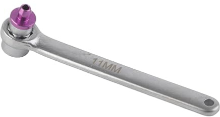 HNBGNNMRO 11-mm-Bremsflüssigkeits-Kupplungs-Entlüftungsschlüssel, Stahl-Bremssystem-Entlüftungswerkzeug, Hochleistungs-12-Punkt-Schlüssel für PKW-LKW-Motorräder, langlebiges