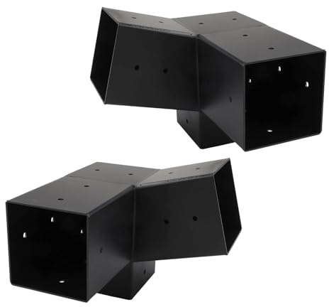 Helilyco Kit de montage mural pour pergola de toit incliné avec matériel de fixation 10,2 x 10,2 cm, pour porche et tonnelle, noir