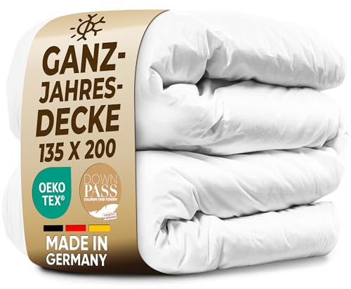 LILENO HOME Daunendecke 135x200 Ganzjahresdecke (90% Daunen / 10% Federn) –