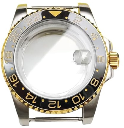 ROUHO 40mm Caja Reloj Kit Fondo Transparente Exposición, Reemplazo Reloj Inserto Bisel Modificación Accesorios para Rolex Submariner