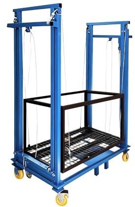 Elevador eléctrico de andamio con control remoto, escalera de construcción plegable, carga máxima de 880 libras