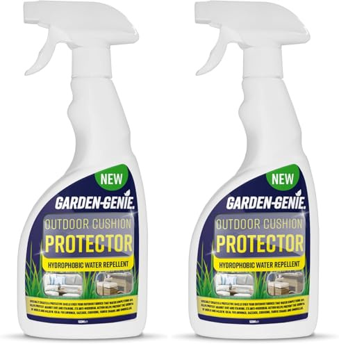 Garden Genie - Outdoor Cushion Protector - Waterproof, Stain-Repellent Spray - Protects Garden Furniture from Rain - Fast-Drying, Long-Lasting Fabric Guard - 500ml (Pack of 2)