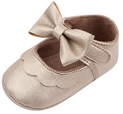 Generisch Sandali per bambine, con fiocco, design principessa, gold, 19 EU