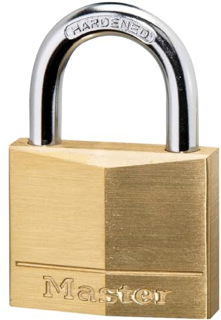 Master Lock 140D Solid Brass Keyed Different Padlock with 1-9/16-Inch Wide Body, 1/4-Inch Shackle