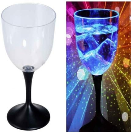 Trade Shop Traesio - Copa de Cristal LED de 310 ml para cóctel o casa con Disco Luminoso RGB Rum Vodka