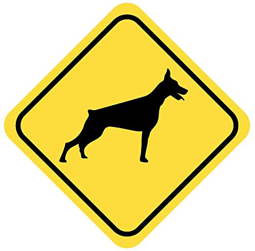 Samunshi® Dobermann Warnschild Warndreieck Aufkleber Achtung Vorsicht Hund - 20x20cm mehrfarbig
