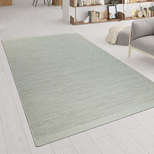 Paco Home Handgewebter Teppich Flachgewebe Skandinavischer Look Meliert Webmuster In Weiß, Grösse:200x300 cm