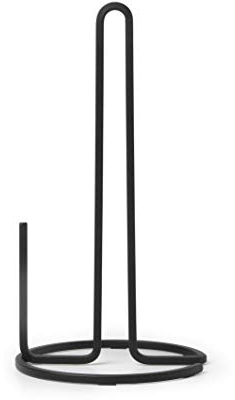 Umbra Squire Küchenrollenhalter stehend mit praktischer Abreisshilfe, Schwarz