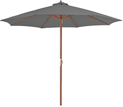 Festnight Sonnenschirm mit Holz-Mast | Balkonschirm | Gartenschirm | Marktschirm | Terrassenschirm Sonnenschutz | Strandschirm | Anthrazit 300 x 250 cm