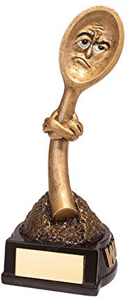 tecnocoppe Trofeo Cucchiaio di Legno Ultimo classificato h 16,00 cm Targhetta Personalizzata Omaggio