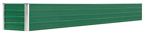 vidaXL Arriate de Jardín Macetero Caja para Plantar Plantas Macetas de Patio Exterior Acero Galvanizado Verde 320x40x77cm