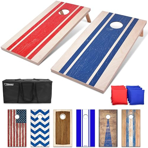 GoSports Classic Cornhole-set – innehåller 8 bönpåsar, resefodral och spelregler (stilval)