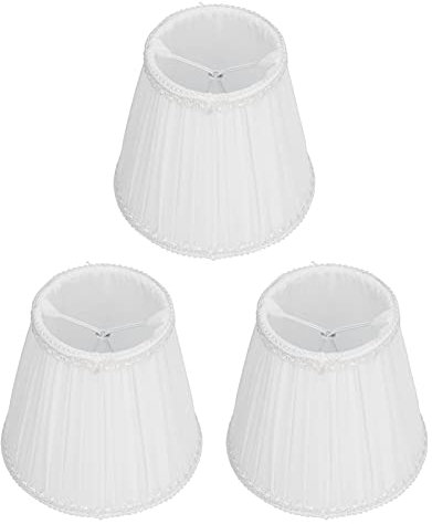 Kleiner Lampenschirm Clip On Bulb 3er Set für Kandelaberbirnen, Clip-On Lampenschirm Stoff Lampenschirm Tischleuchte Abdeckung für Tischlampe, Kronleuchter, Wandlampe(Weiß)