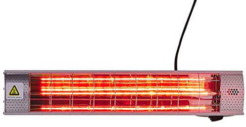 Outdoor Elektro Wand Heizstrahler Aluminium silber 2000 Watt Infrarot Bromo